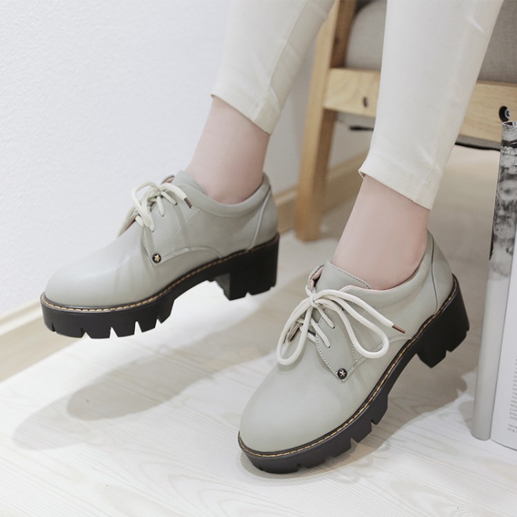 Women’s Fashion Flat Shoes with Lace-Up and Chunky Mid Heel – Style a.html
