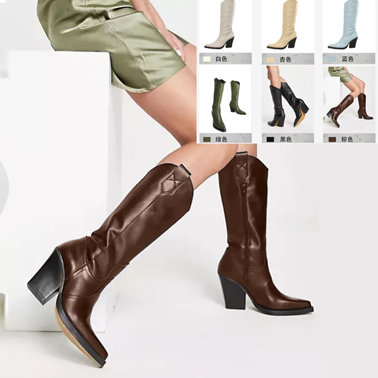 Women’s High Heel Pointed Toe Side Zip High Boots – Style k.html