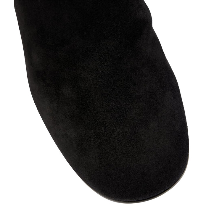 Women's High Shaft Fashion Boots Suede Chunky Mid Heel Round Toe Back Zip Winter - Image 4