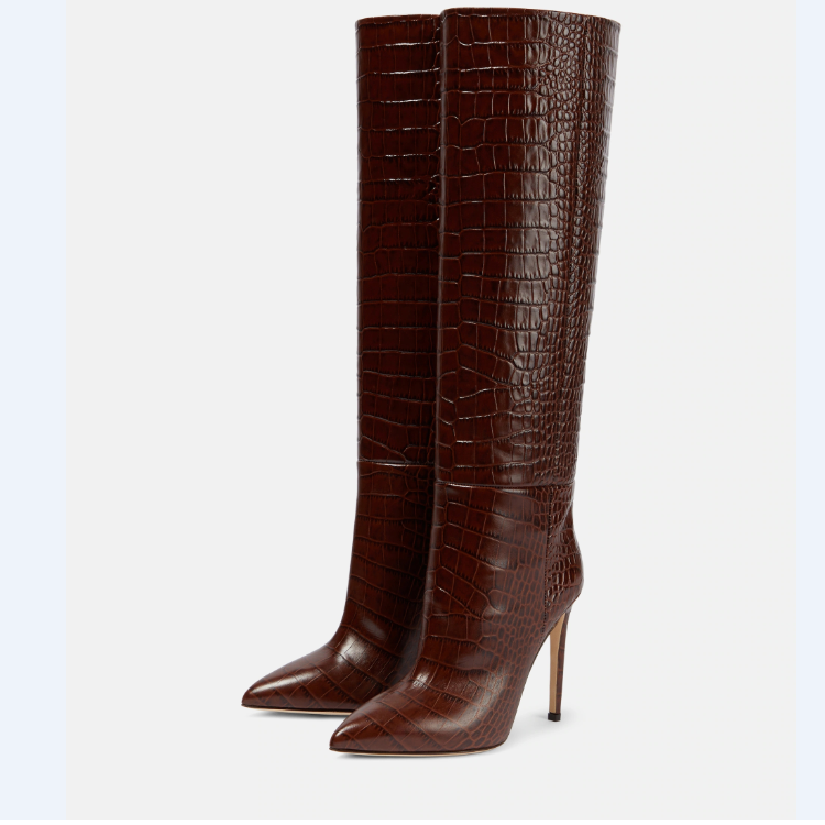 Women's High Shaft Pointed Toe Stiletto Heel Fashion Boots - Style o.html - Image 5
