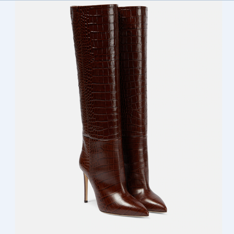 Women's High Shaft Pointed Toe Stiletto Heel Fashion Boots - Style o.html - Image 4