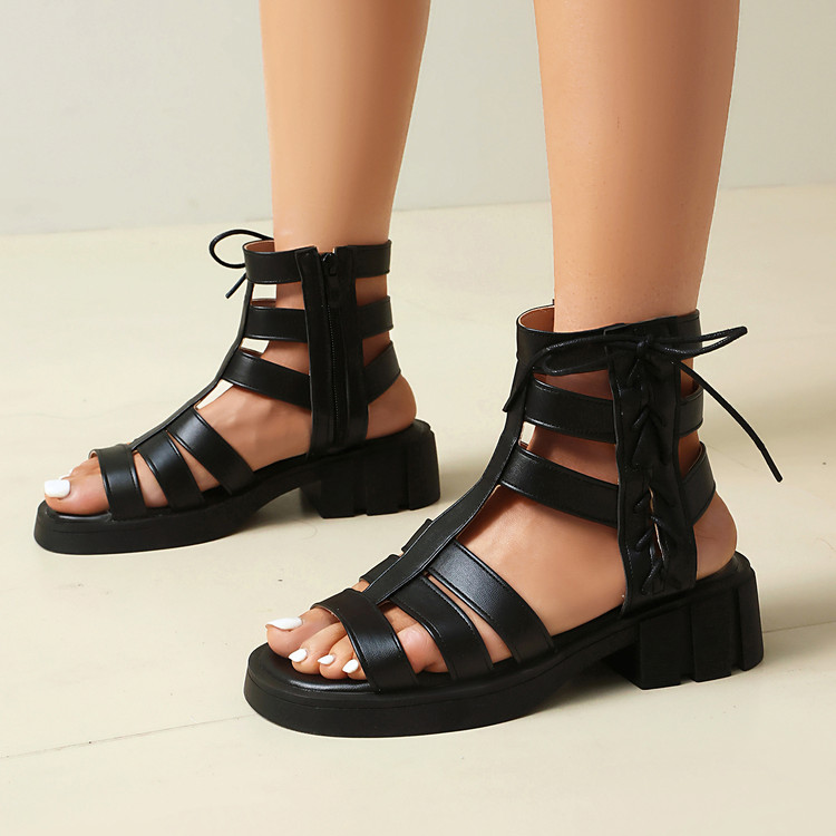 Women’s Casual Sandals Low Heel PU Rubber Summer 2025