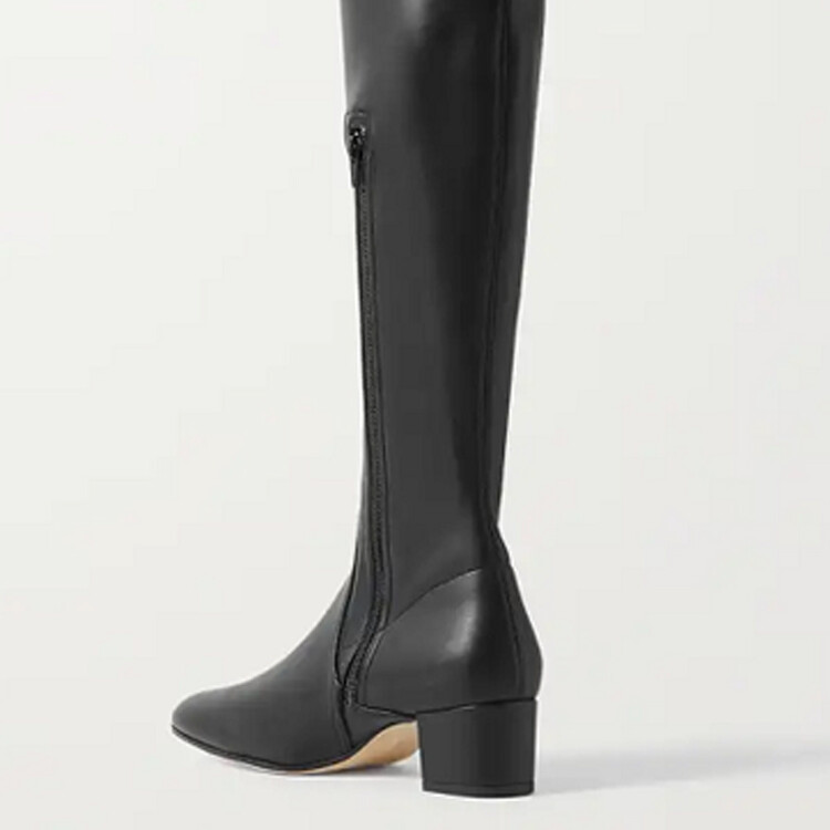 Women's Over-the-Knee Fashion Boots with Chunky Mid Heel and Side Zipper - Image 3